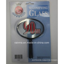 90mm Cheap Magnifying Glass with Plastic Handle Magnifier